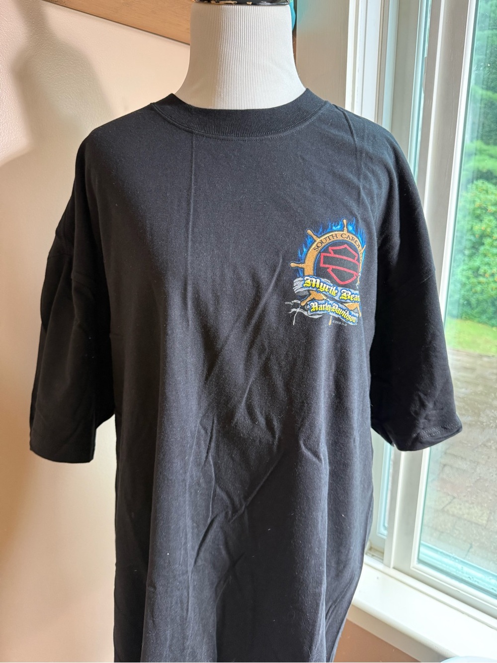 Harley-Davidson Black Short Sleeve T-Shirt with Small Multicolor Chest Logo